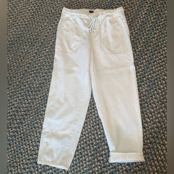 J. Crew Cream Drawstring Denim Pants - Picture 1 of 8